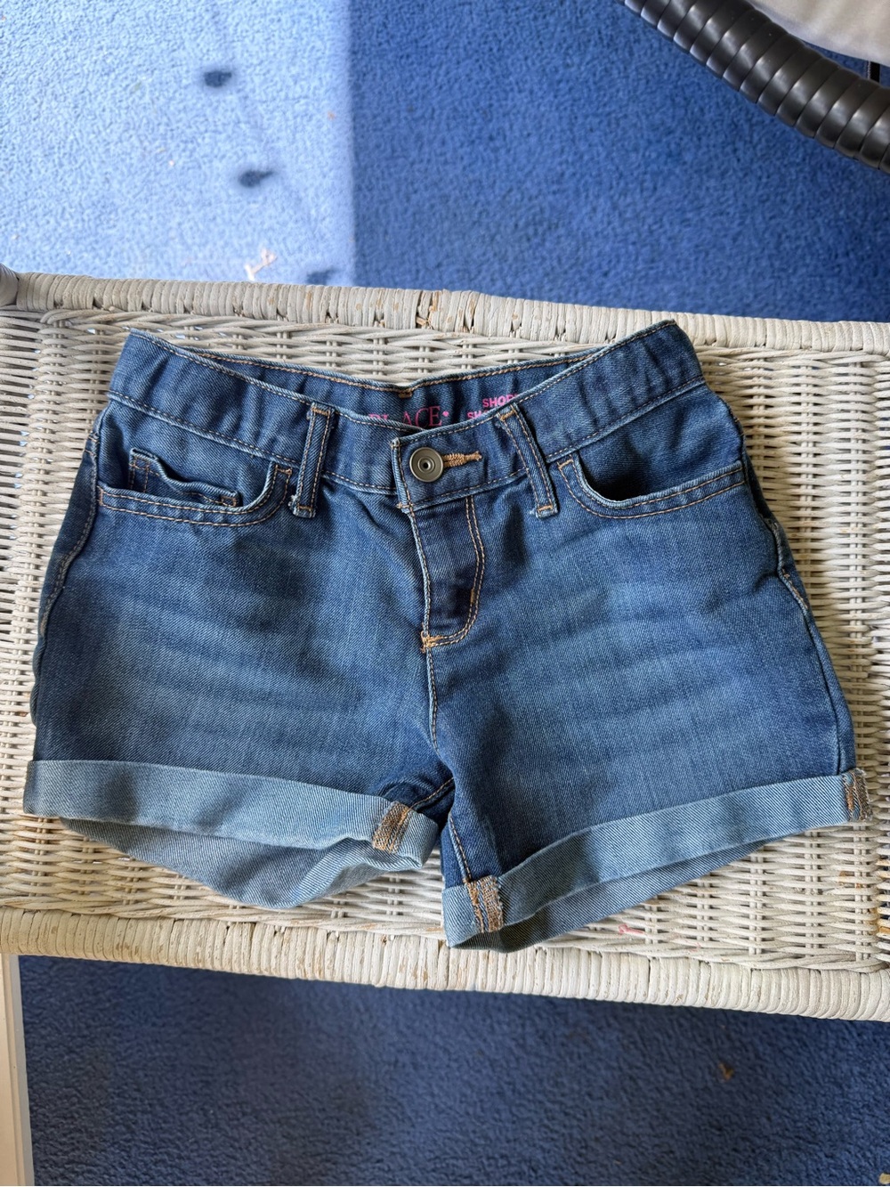 Children’s Place Girls Rolled Cuff Denim Shorts - Blue